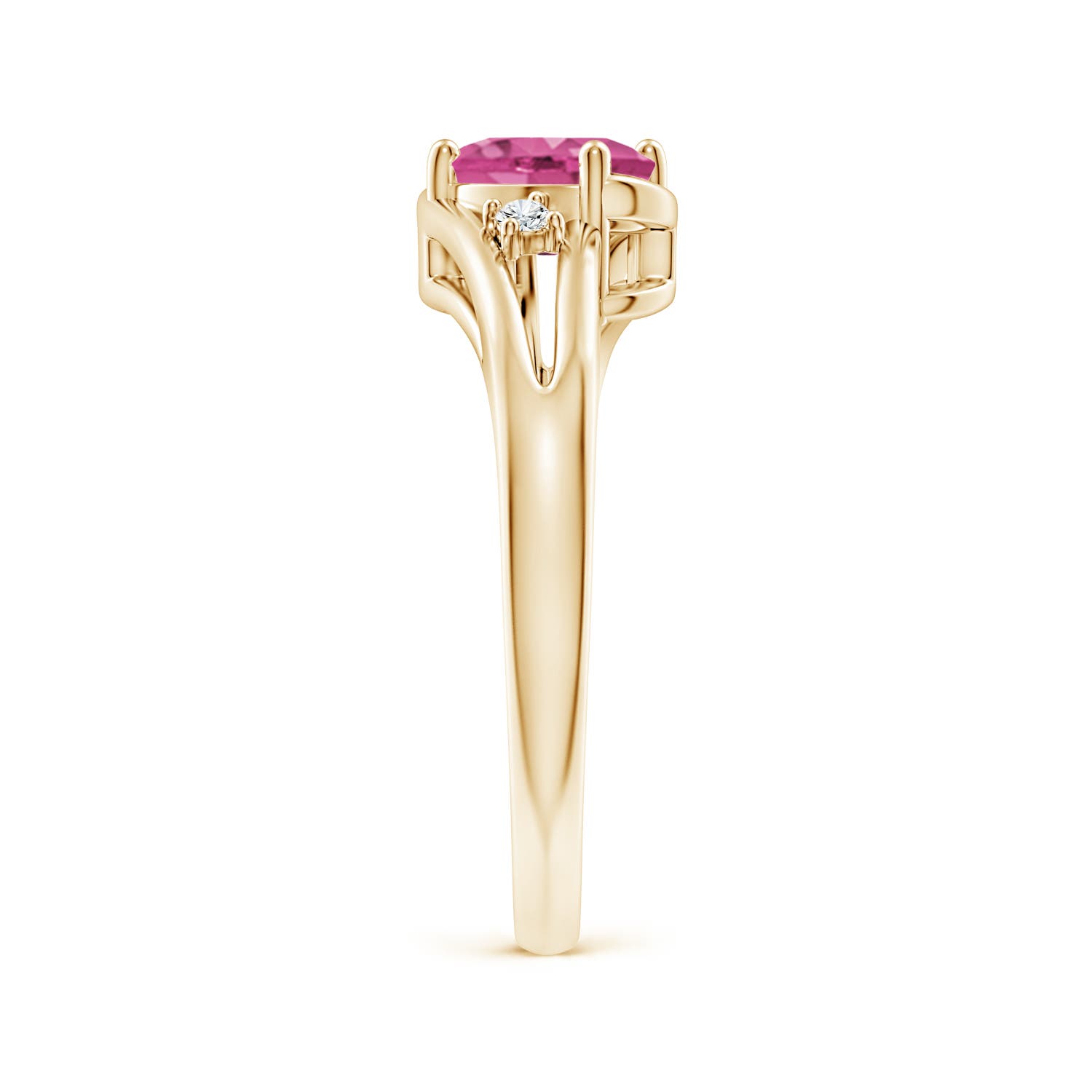 AAAA - Pink Sapphire / 0.89 CT / 14 KT Yellow Gold