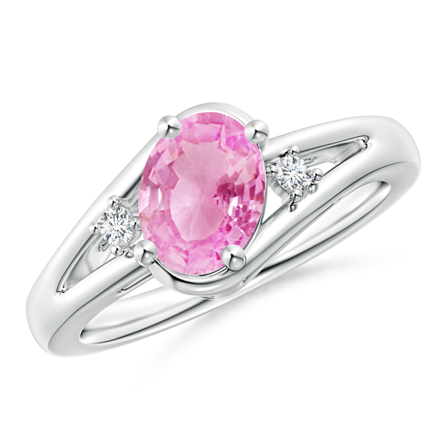 A - Pink Sapphire / 1.5 CT / 14 KT White Gold