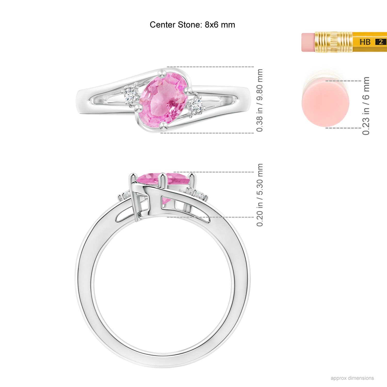 A - Pink Sapphire / 1.5 CT / 14 KT White Gold