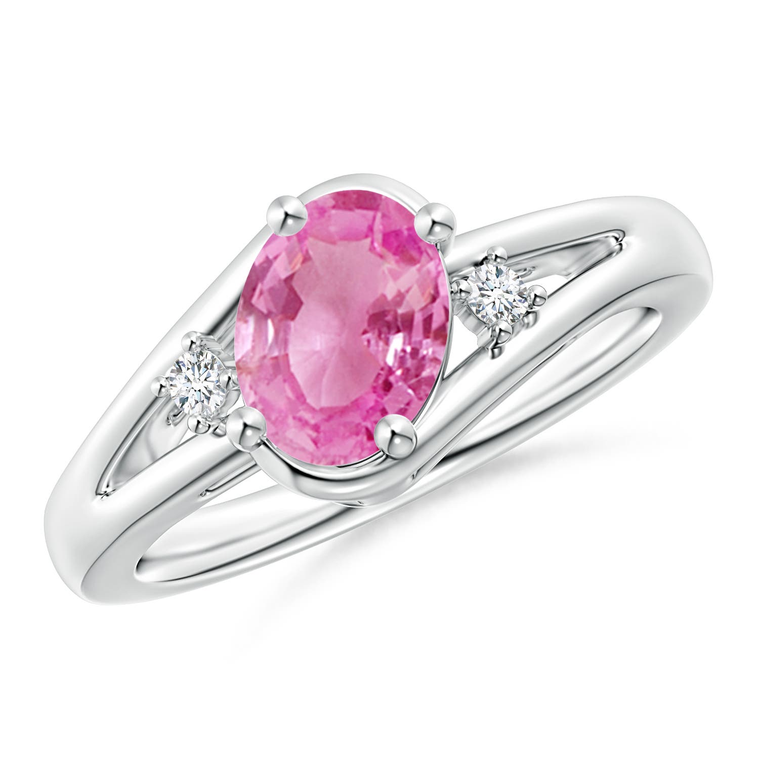 AA - Pink Sapphire / 1.5 CT / 14 KT White Gold