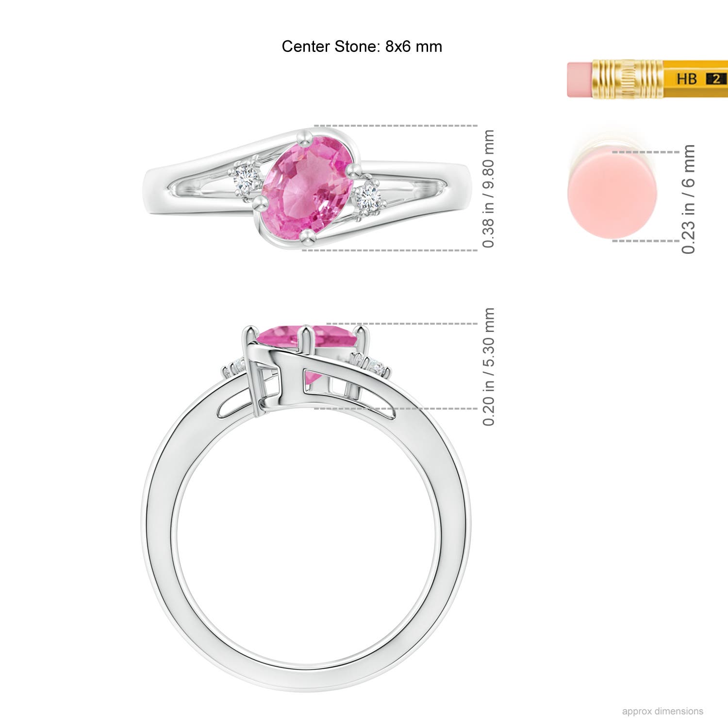 AA - Pink Sapphire / 1.5 CT / 14 KT White Gold