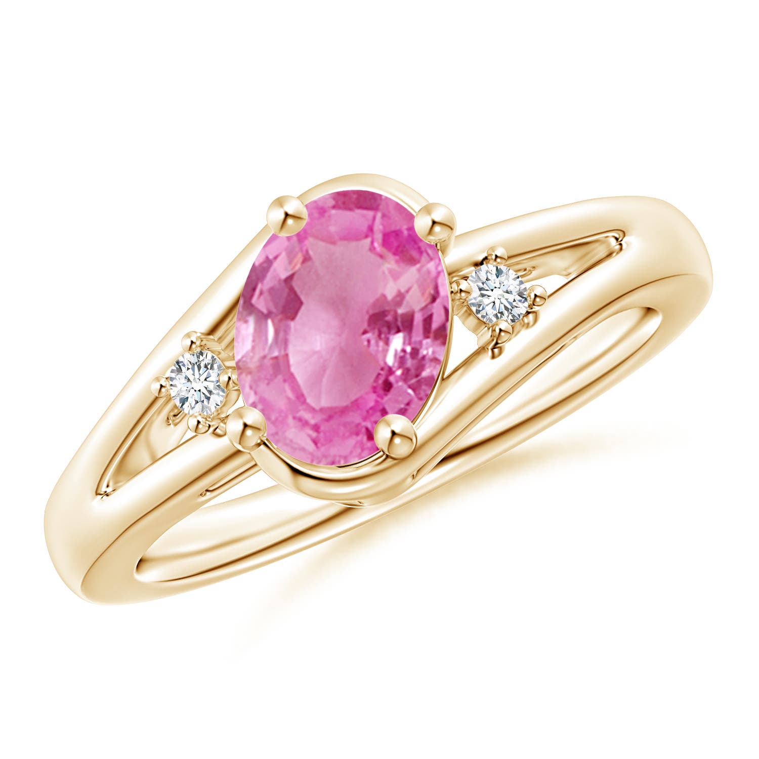 AA - Pink Sapphire / 1.5 CT / 14 KT Yellow Gold