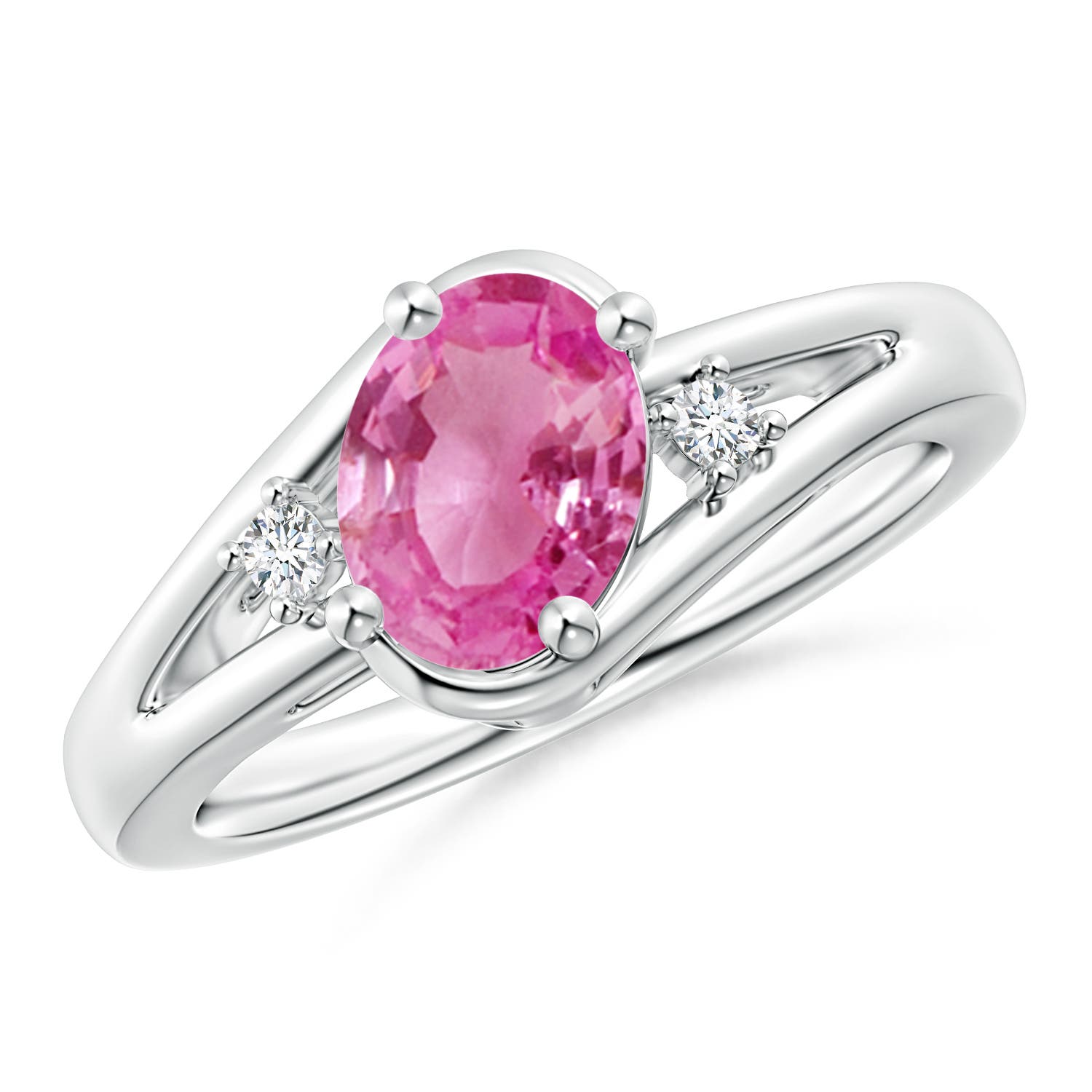 AAA - Pink Sapphire / 1.5 CT / 14 KT White Gold