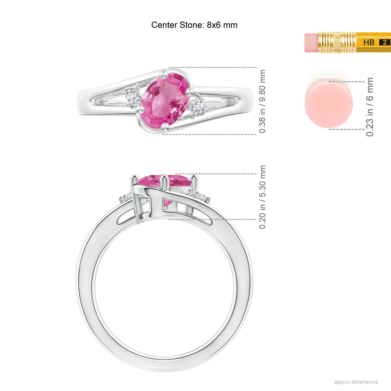 AAA - Pink Sapphire / 1.5 CT / 14 KT White Gold