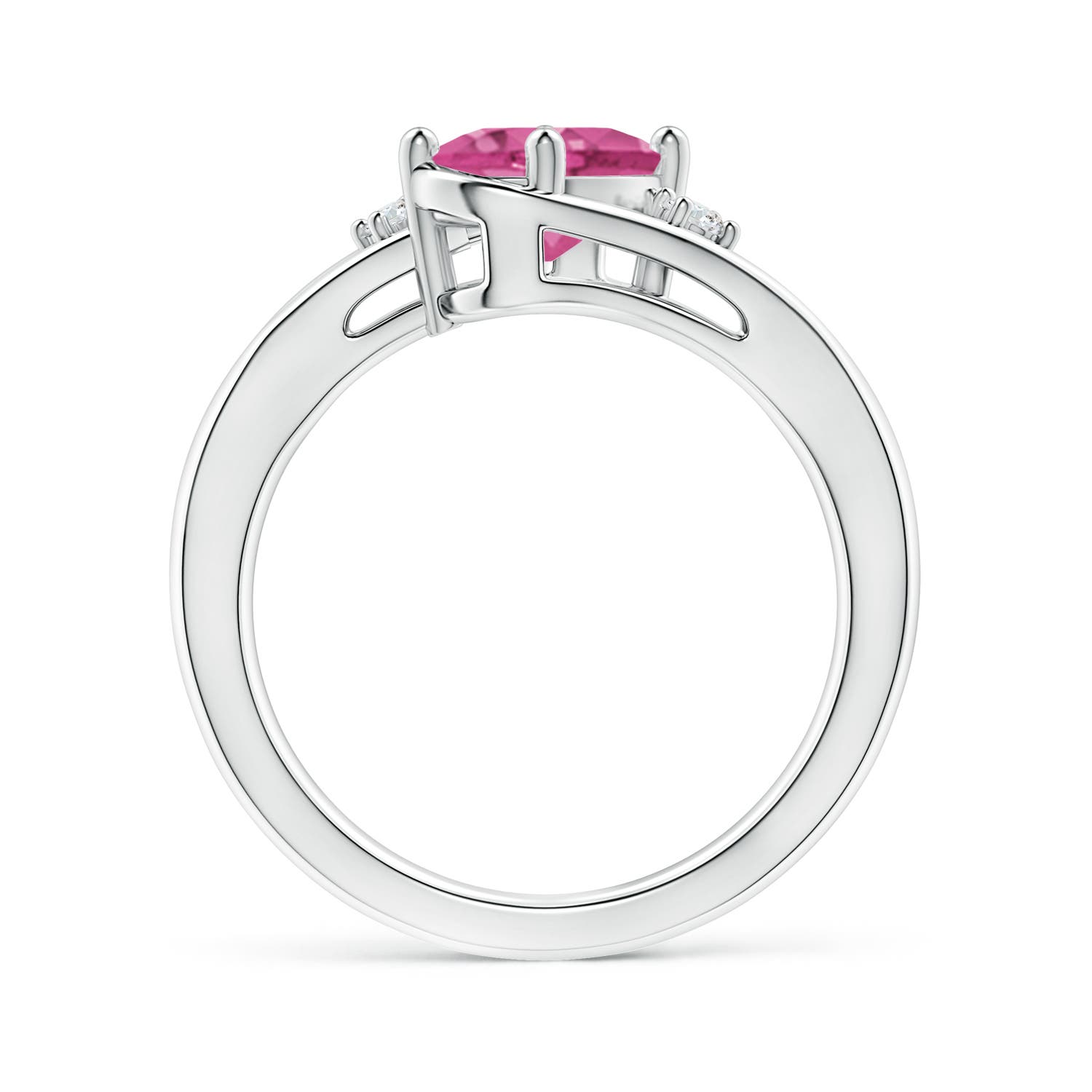 AAAA - Pink Sapphire / 1.5 CT / 14 KT White Gold