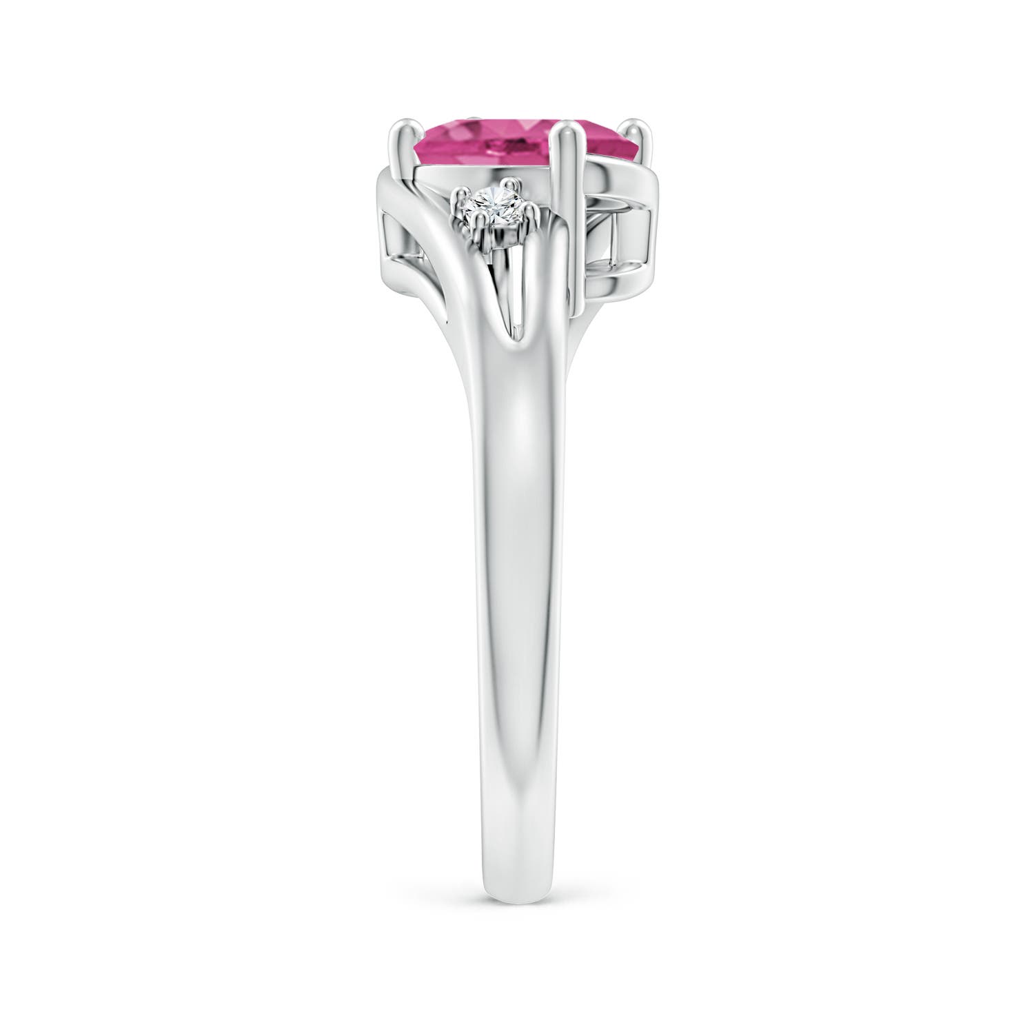 AAAA - Pink Sapphire / 1.5 CT / 14 KT White Gold