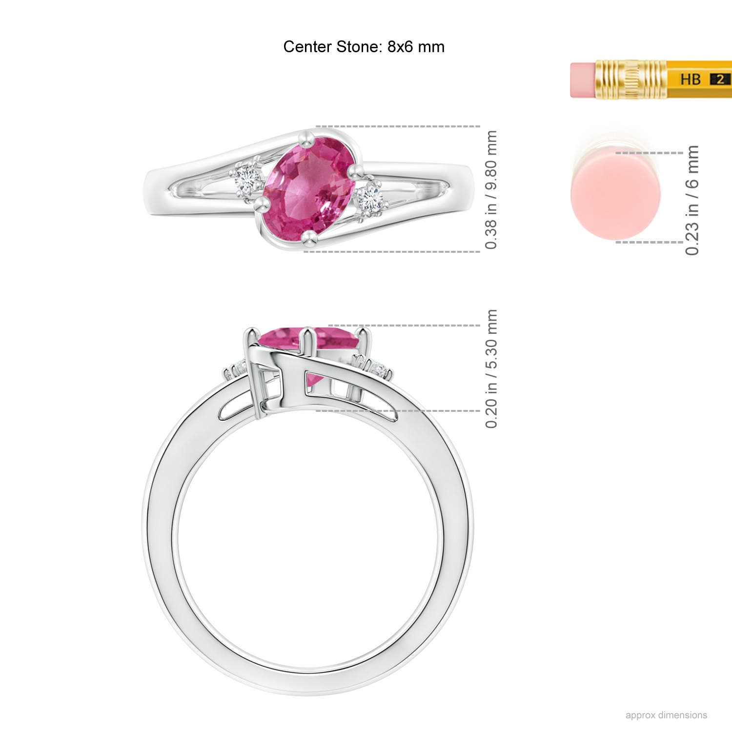 AAAA - Pink Sapphire / 1.5 CT / 14 KT White Gold