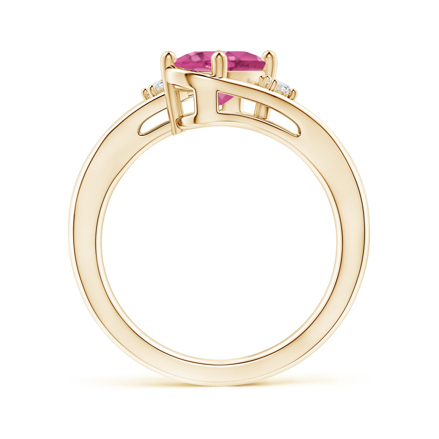 AAAA - Pink Sapphire / 1.5 CT / 14 KT Yellow Gold