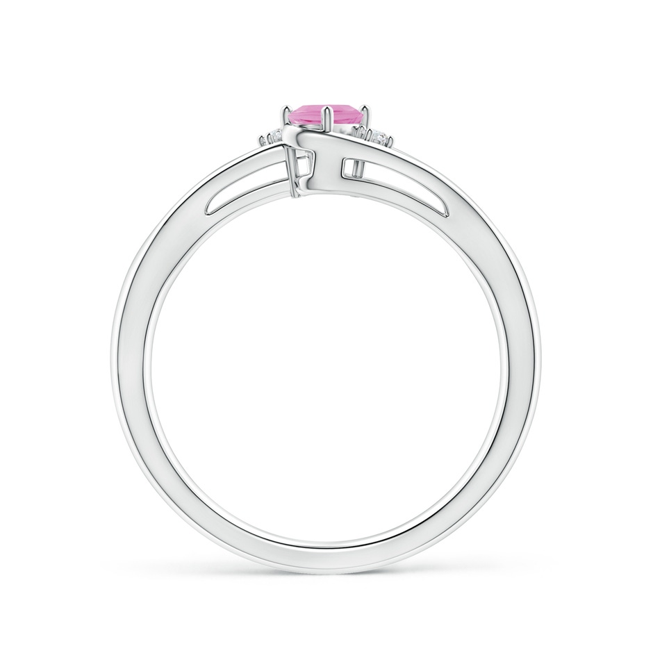 5x3mm A Pink Tourmaline and Diamond Split Shank Ring in White Gold side 199