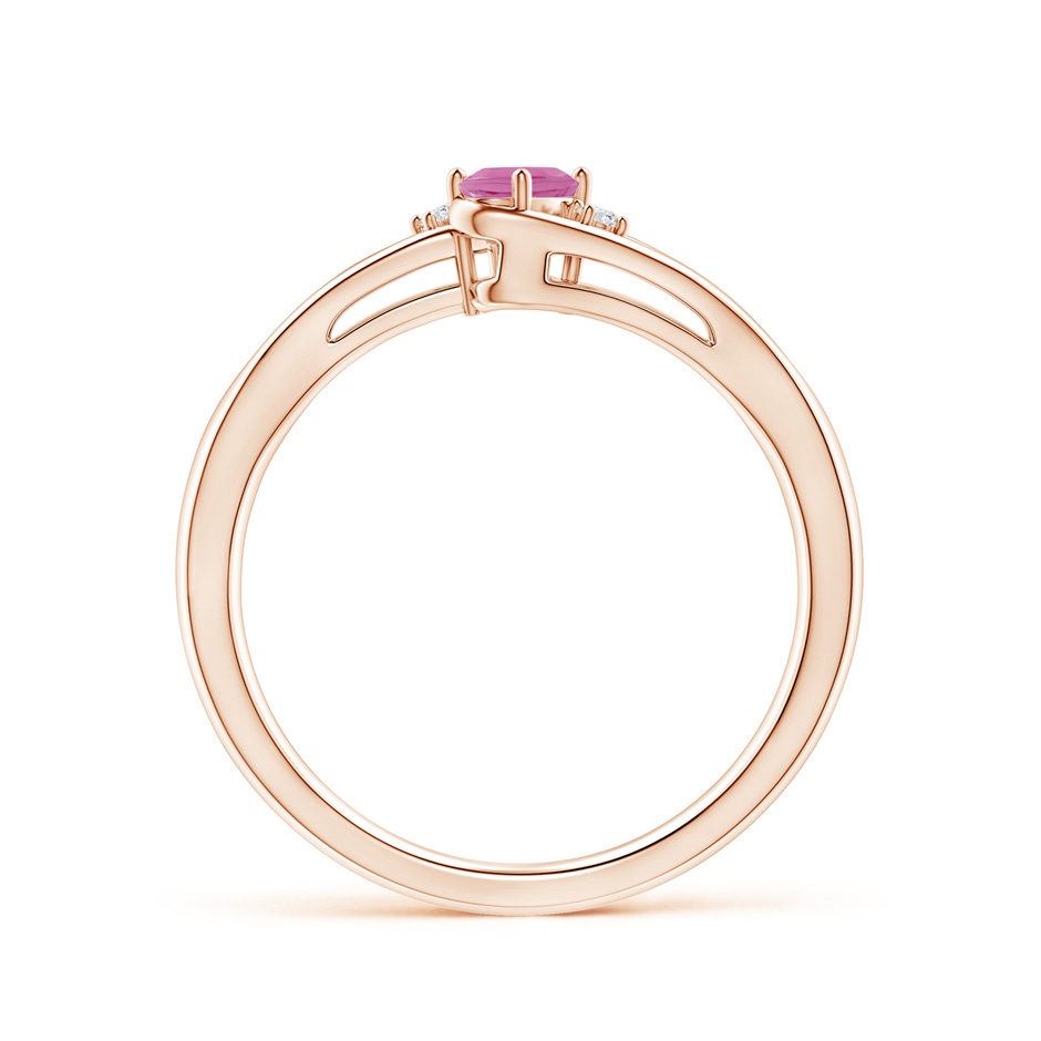 5x3mm AA Pink Tourmaline and Diamond Split Shank Ring in Rose Gold side 199