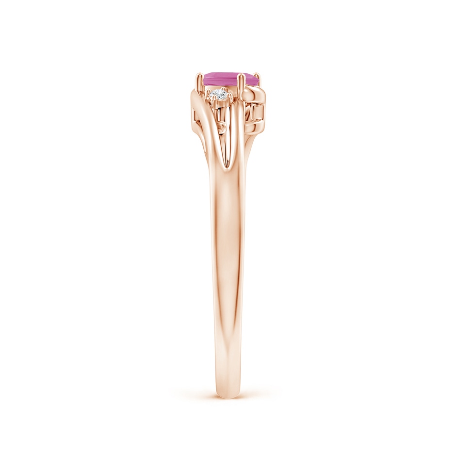 5x3mm AA Pink Tourmaline and Diamond Split Shank Ring in Rose Gold side 299