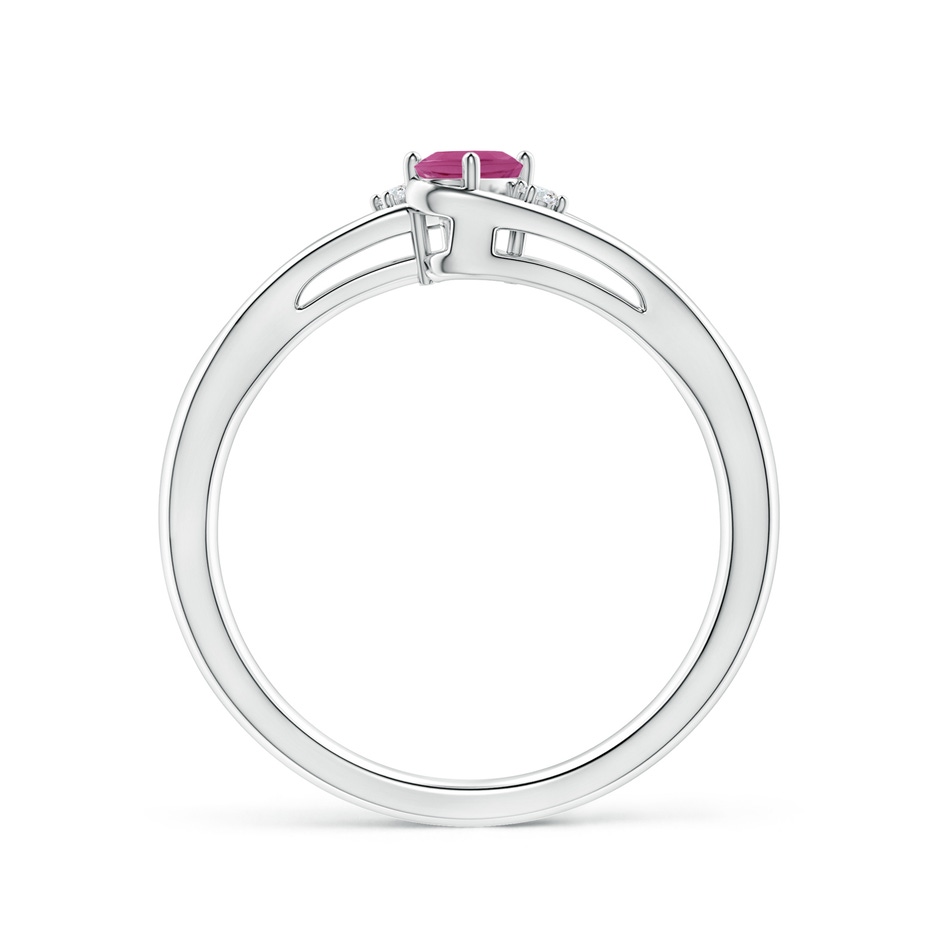 5x3mm AAAA Pink Tourmaline and Diamond Split Shank Ring in P950 Platinum side 199