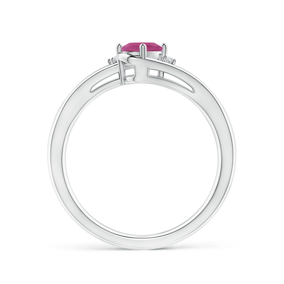 6x4mm AAAA Pink Tourmaline and Diamond Split Shank Ring in White Gold side 199
