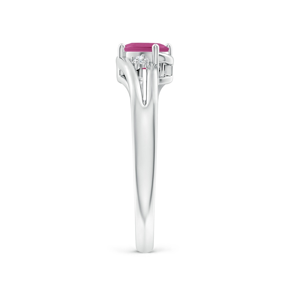6x4mm AAAA Pink Tourmaline and Diamond Split Shank Ring in White Gold side 299