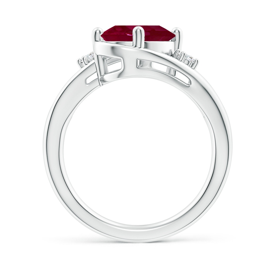 10x8mm A Ruby and Diamond Split Shank Ring in P950 Platinum side 199