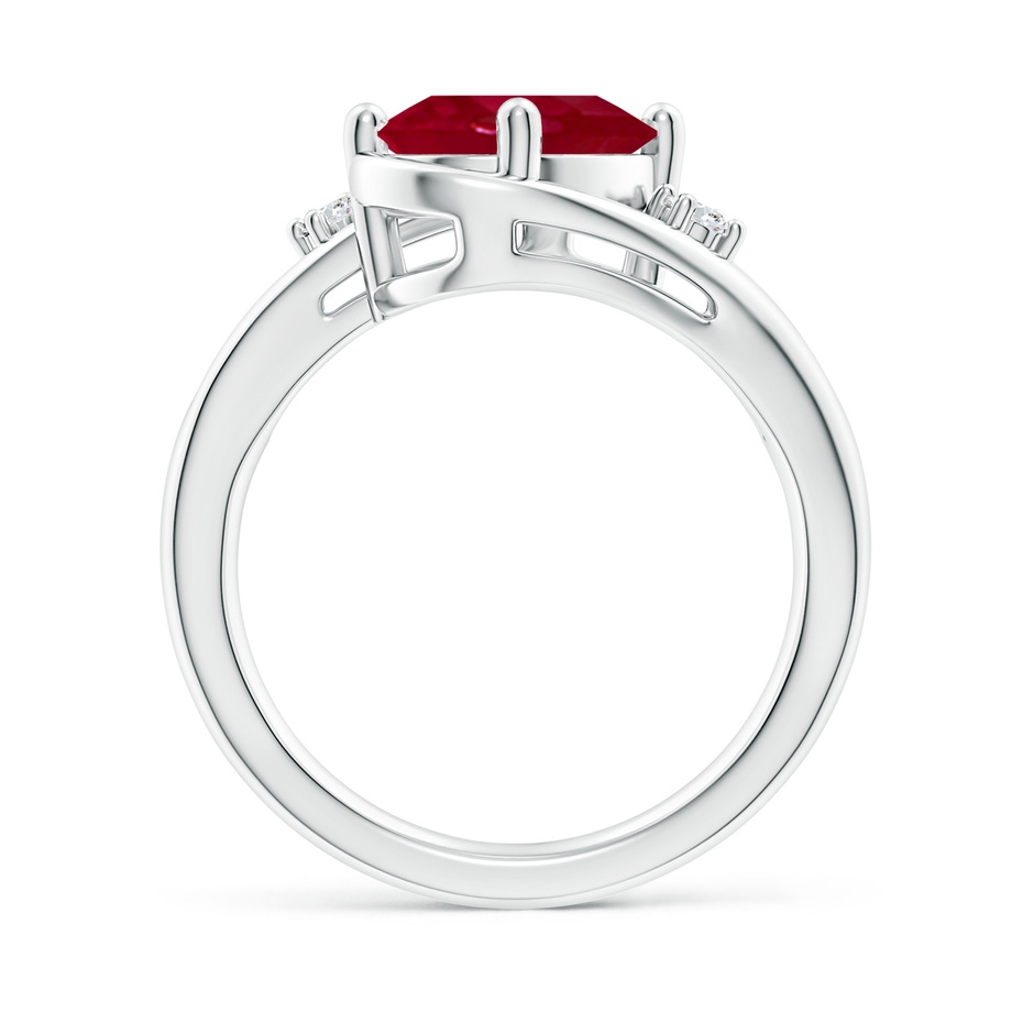 10x8mm AA Ruby and Diamond Split Shank Ring in P950 Platinum side 199