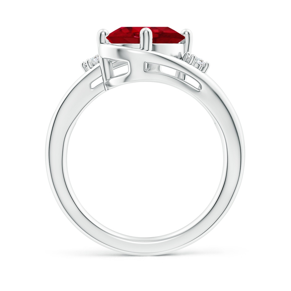 10x8mm AAA Ruby and Diamond Split Shank Ring in P950 Platinum side 199
