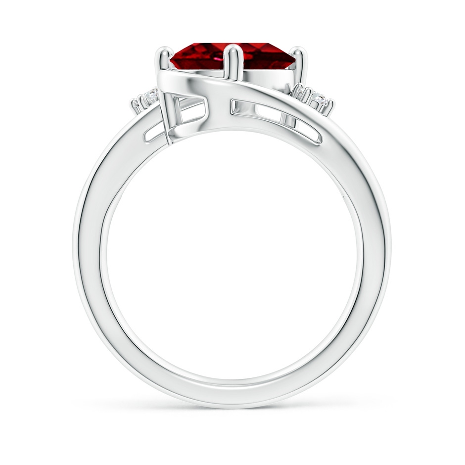 10x8mm AAAA Ruby and Diamond Split Shank Ring in P950 Platinum side 199