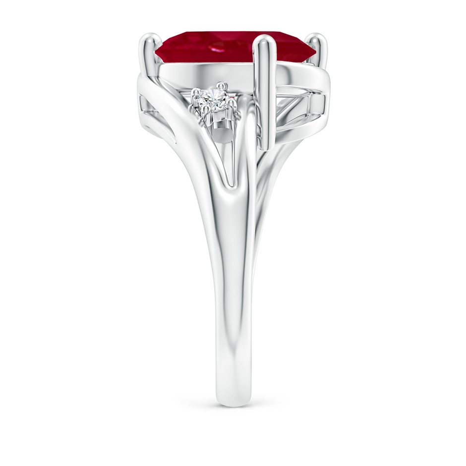 12x10mm AA Ruby and Diamond Split Shank Ring in P950 Platinum side 299