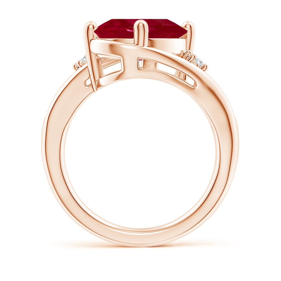 12x10mm AA Ruby and Diamond Split Shank Ring in Rose Gold side 199