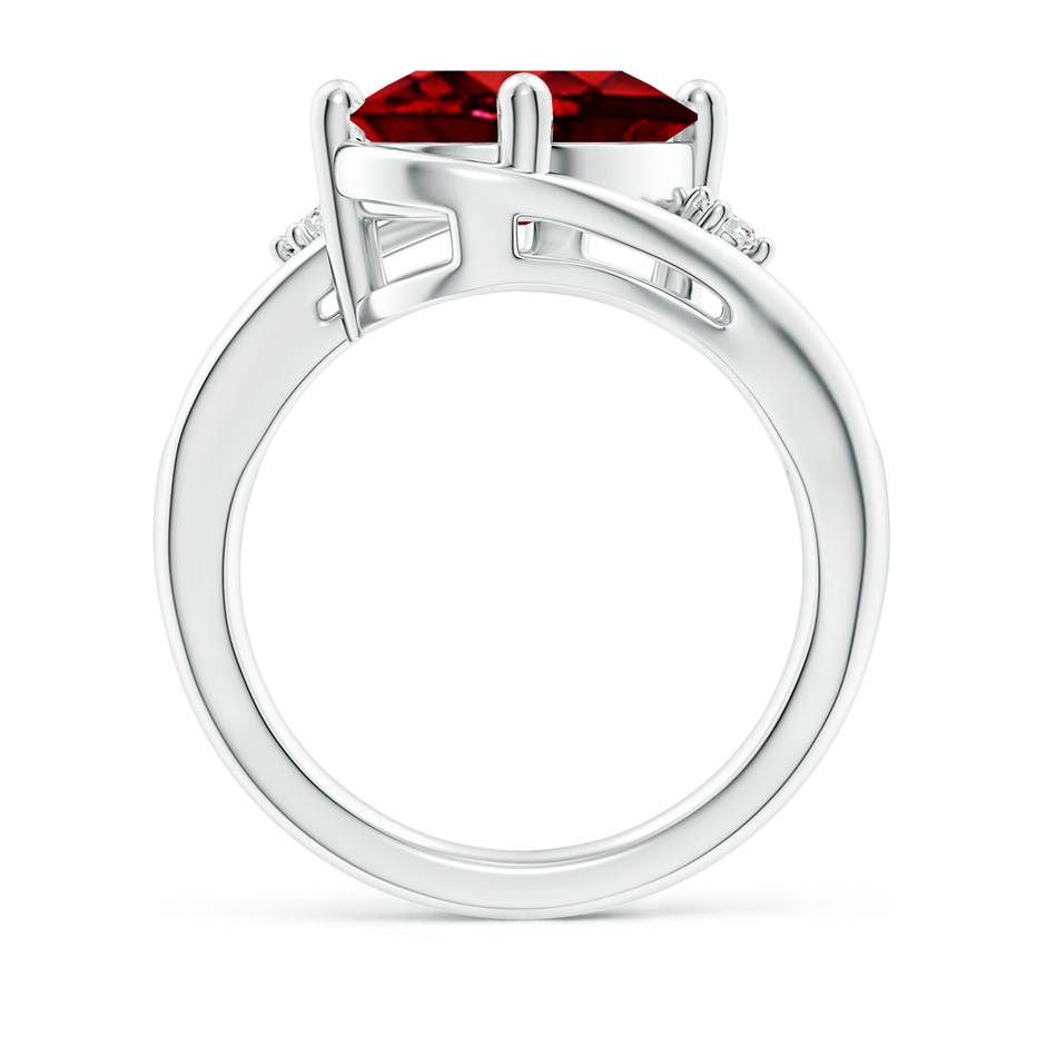 12x10mm AAAA Ruby and Diamond Split Shank Ring in P950 Platinum side 199