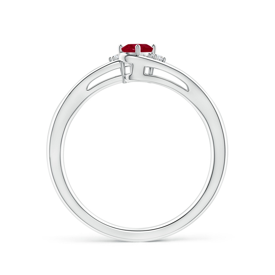 5x3mm AA Ruby and Diamond Split Shank Ring in P950 Platinum side 199