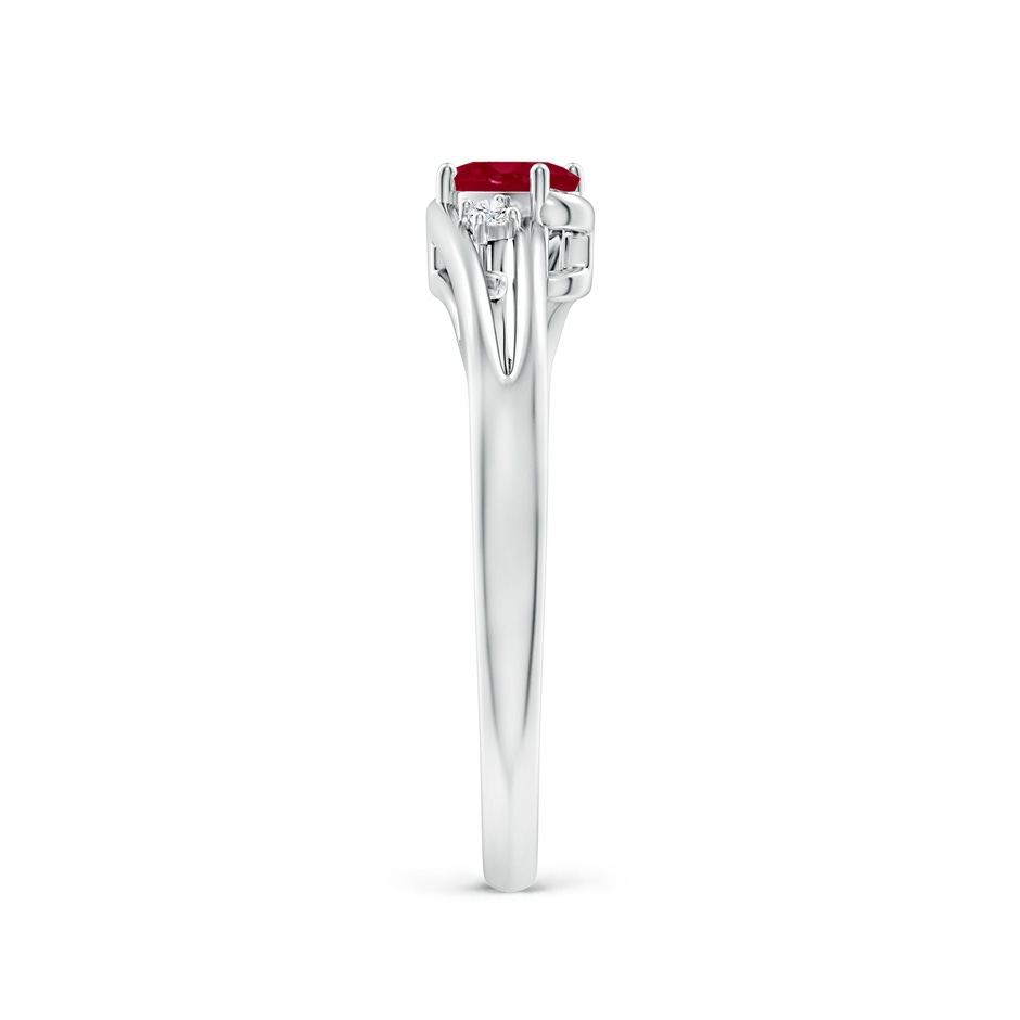 5x3mm AA Ruby and Diamond Split Shank Ring in P950 Platinum side 299