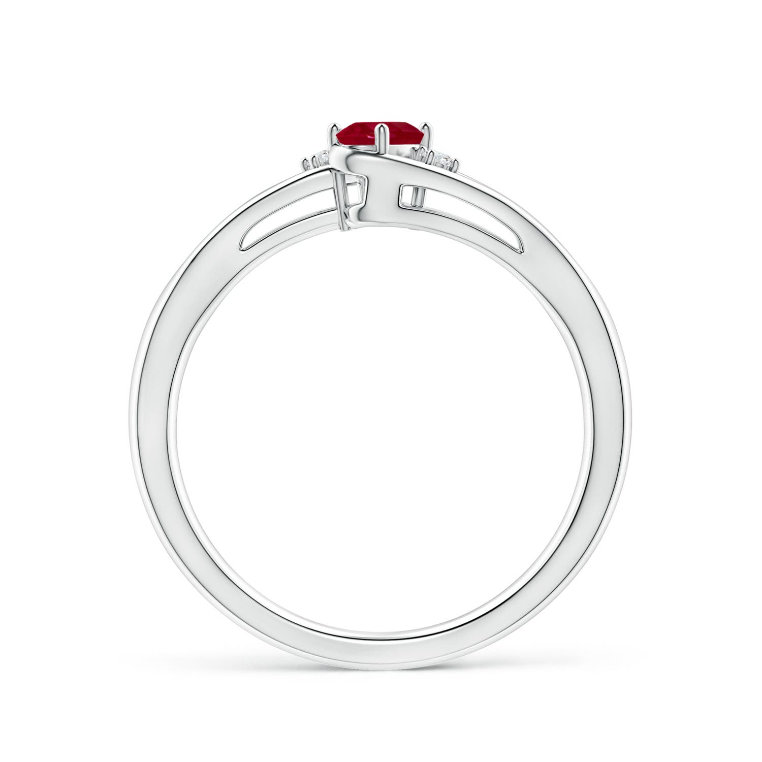 AA - Ruby / 0.27 CT / 14 KT White Gold