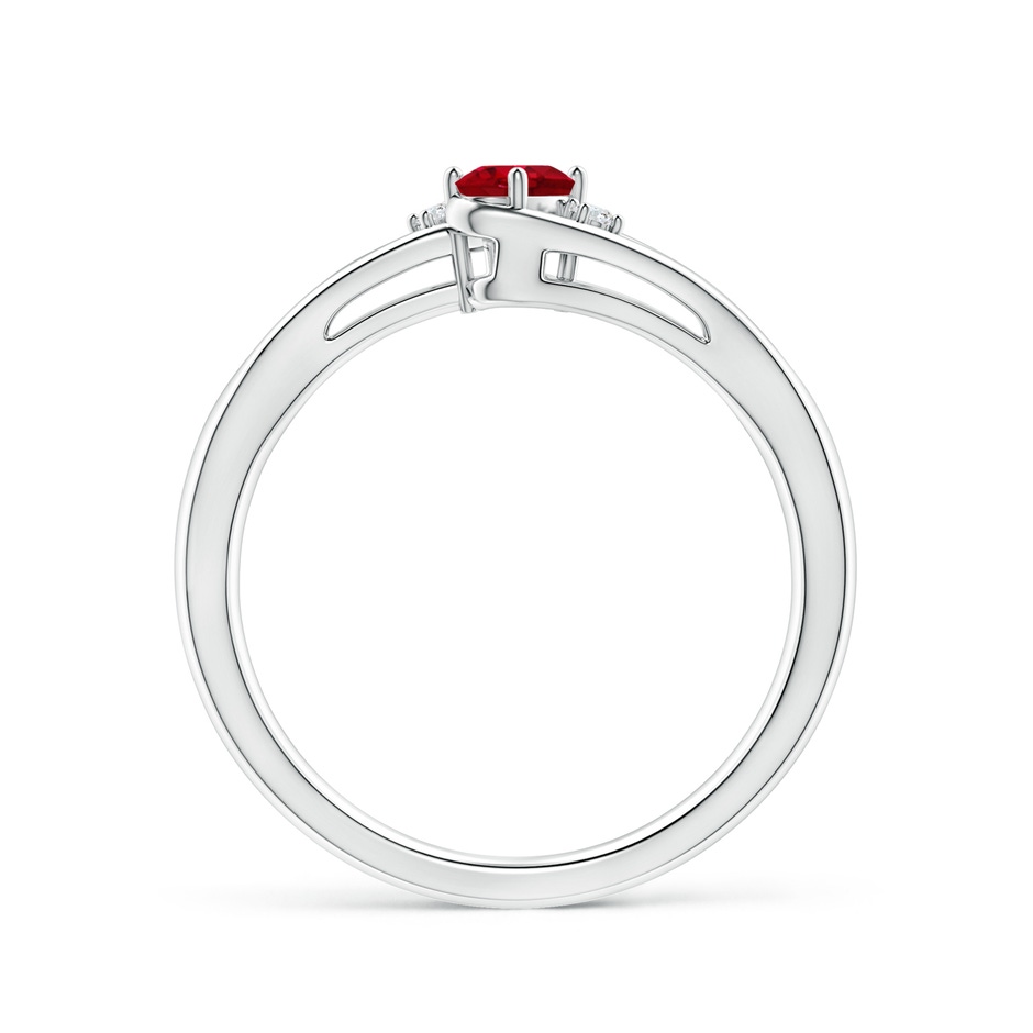 5x3mm AAA Ruby and Diamond Split Shank Ring in 9K White Gold side 199