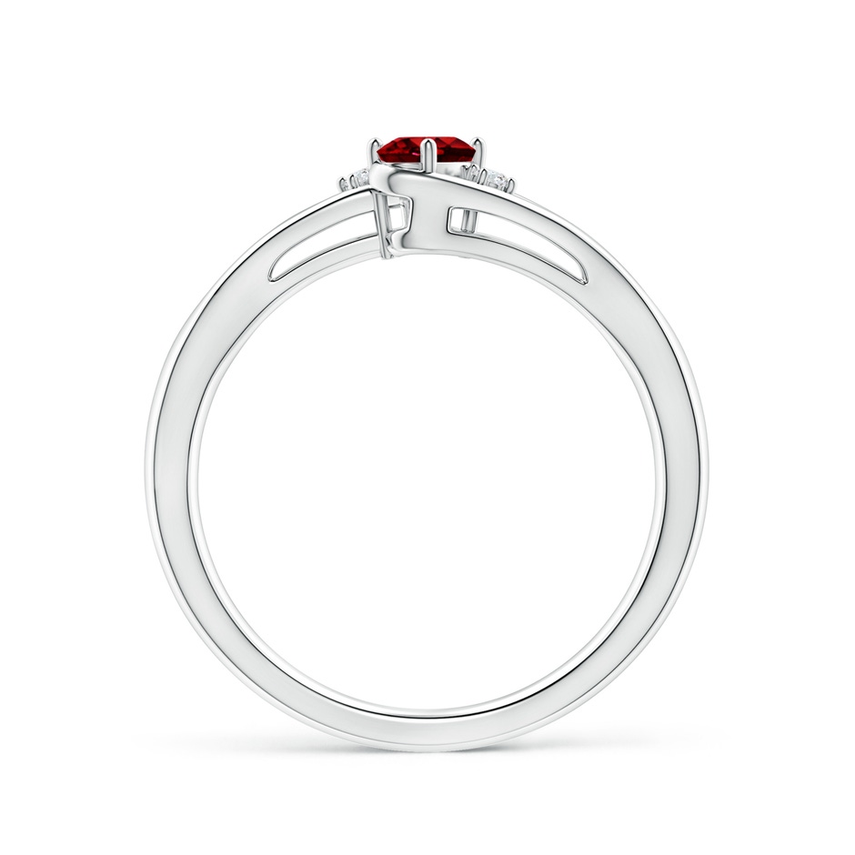 5x3mm AAAA Ruby and Diamond Split Shank Ring in P950 Platinum side 199