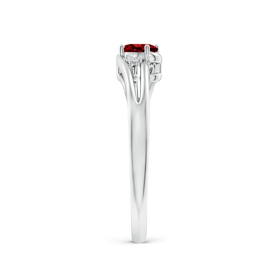 5x3mm AAAA Ruby and Diamond Split Shank Ring in P950 Platinum side 299