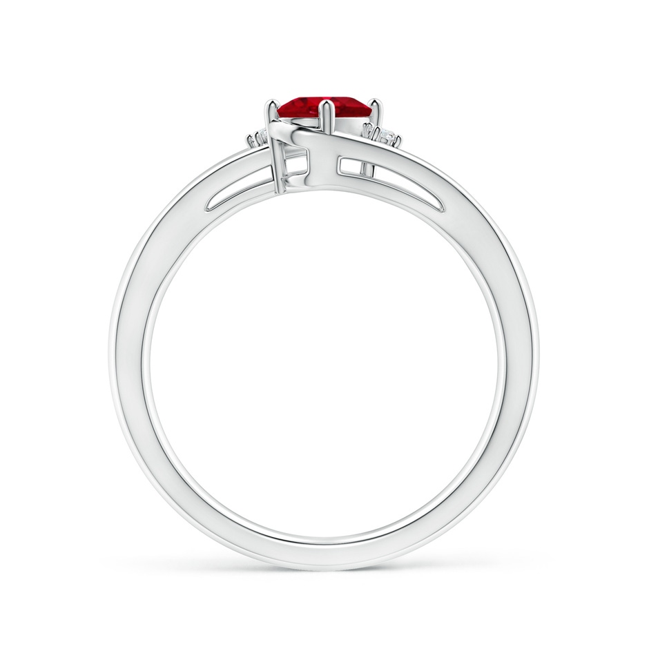 6x4mm AAA Ruby and Diamond Split Shank Ring in White Gold side 199