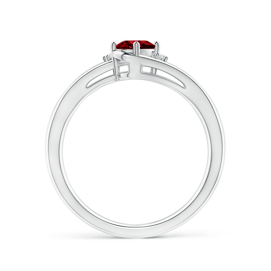 6x4mm AAAA Ruby and Diamond Split Shank Ring in White Gold side 199