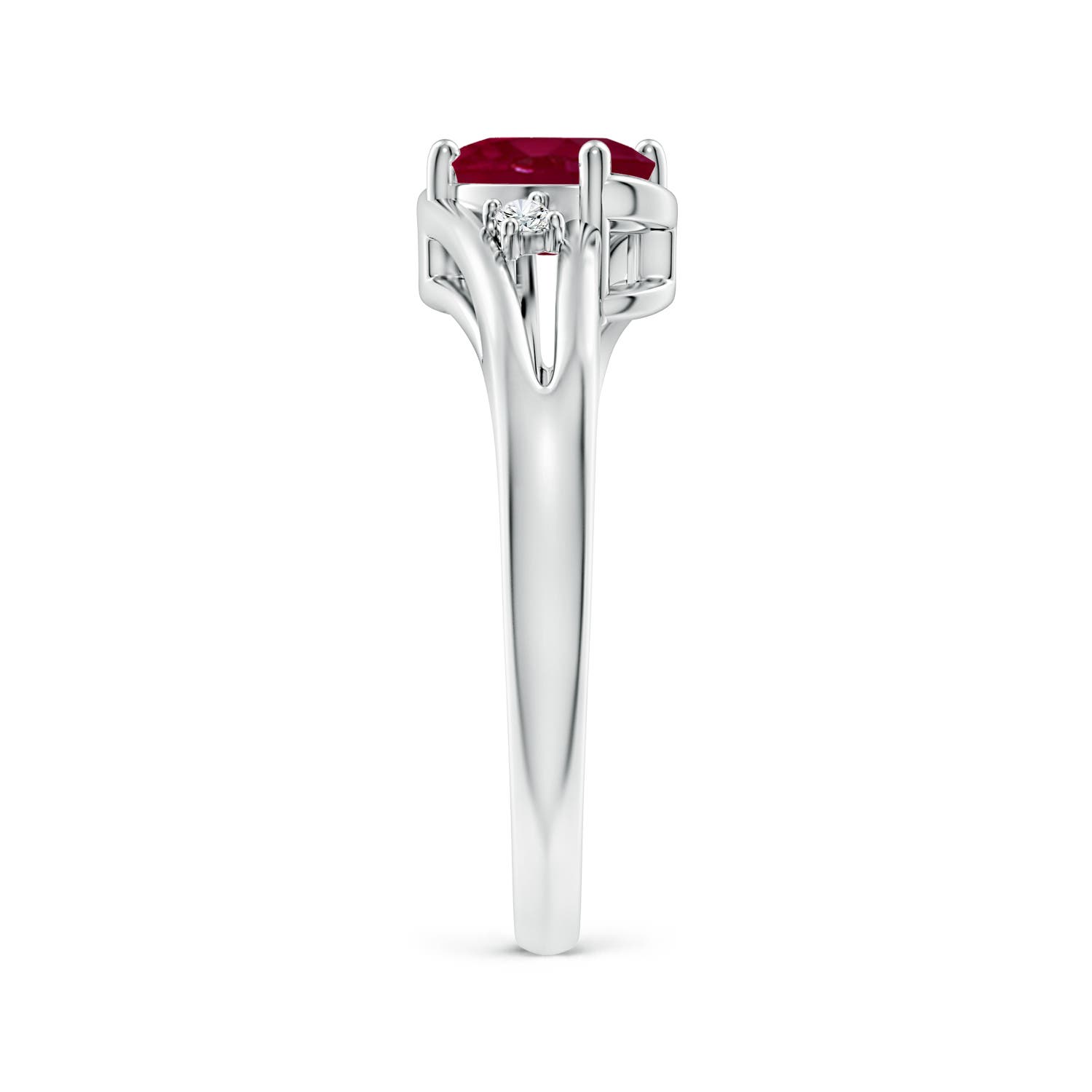 A - Ruby / 1.04 CT / 14 KT White Gold