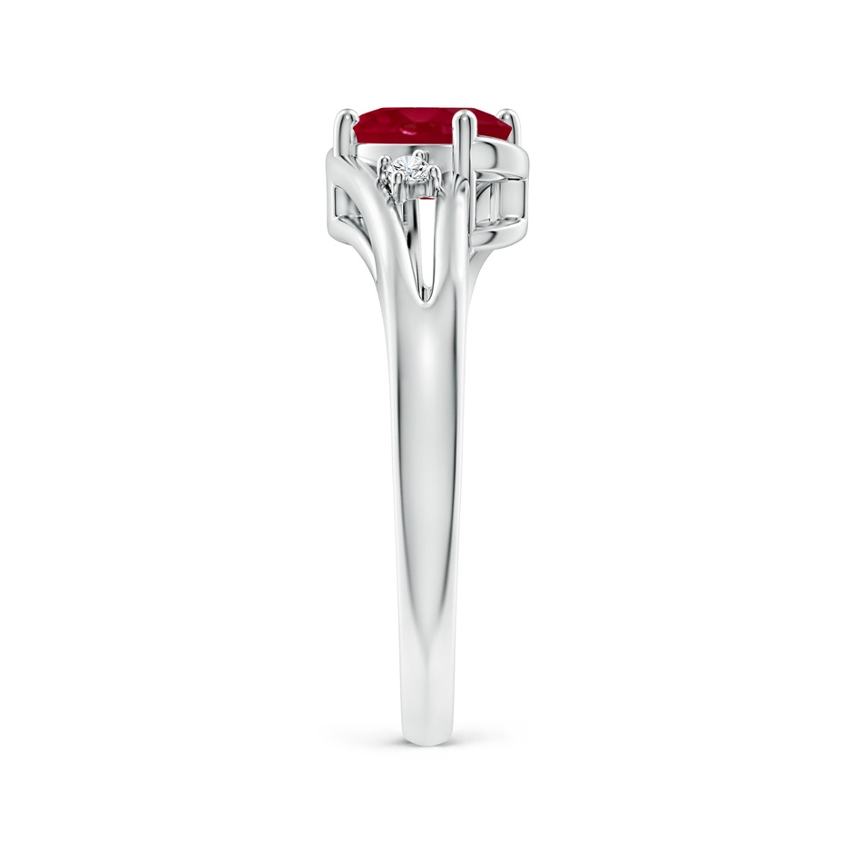 7x5mm AA Ruby and Diamond Split Shank Ring in P950 Platinum side 299