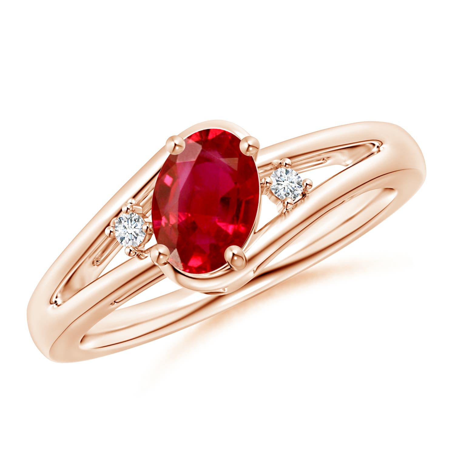 AAA - Ruby / 1.04 CT / 14 KT Rose Gold