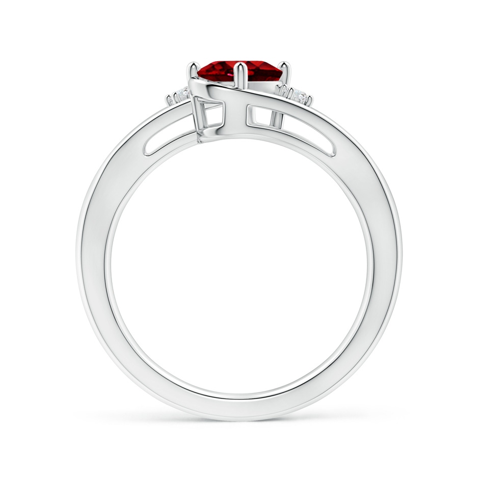 7x5mm AAAA Ruby and Diamond Split Shank Ring in White Gold side 199
