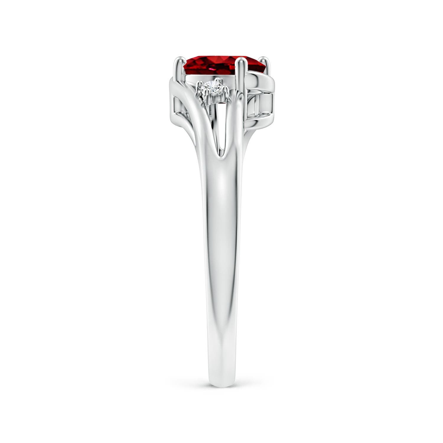 AAAA - Ruby / 1.04 CT / 14 KT White Gold