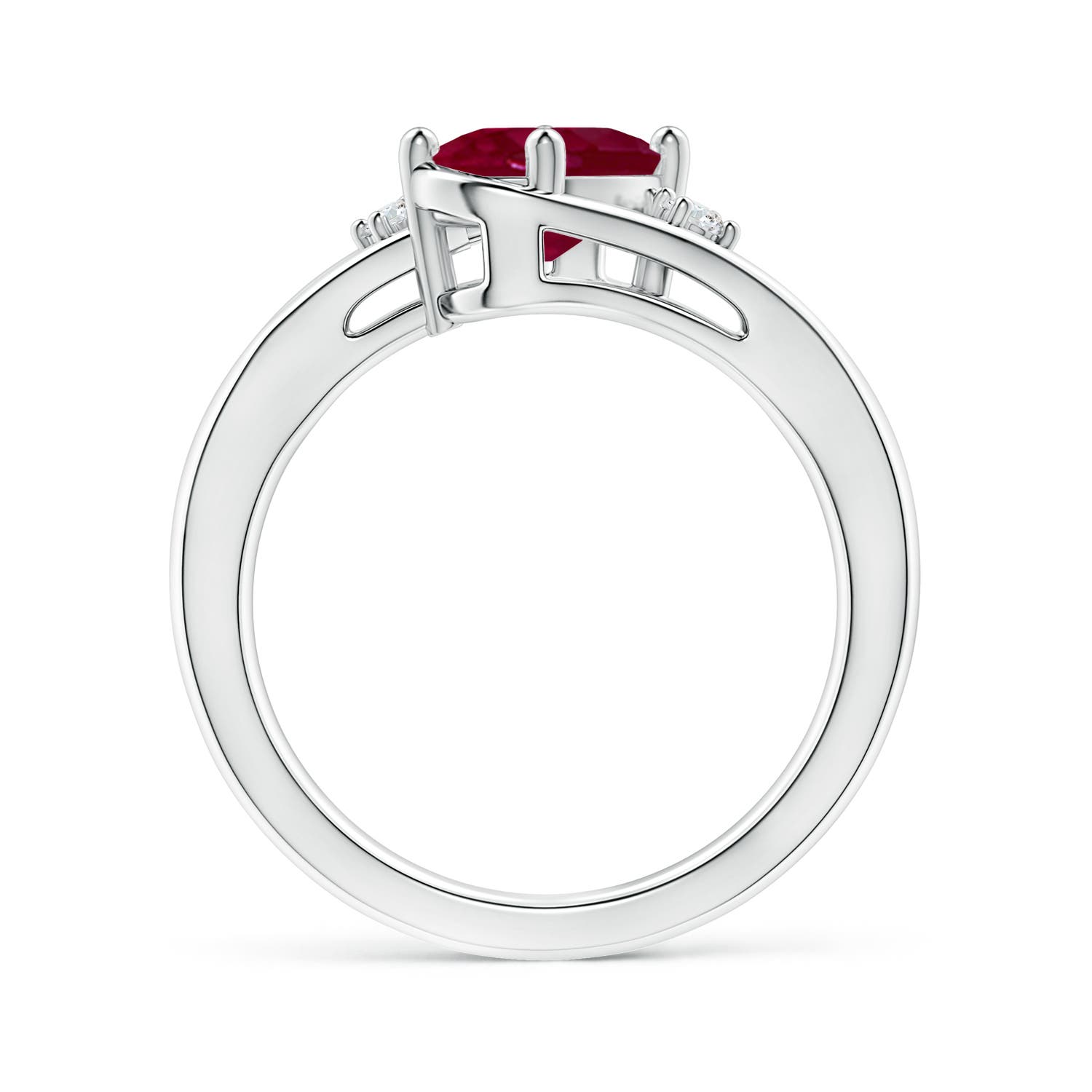 A - Ruby / 1.3 CT / 14 KT White Gold