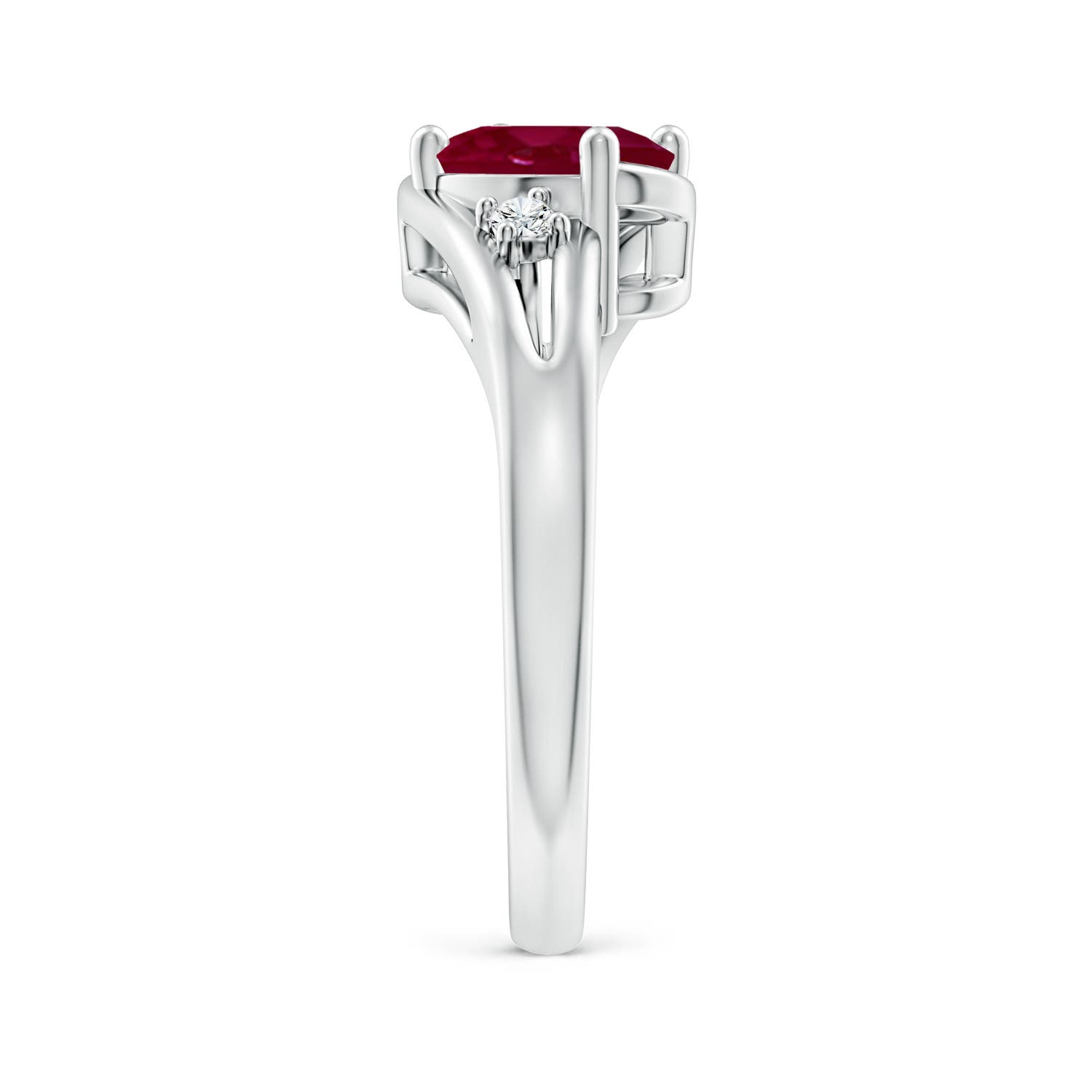 A - Ruby / 1.3 CT / 14 KT White Gold