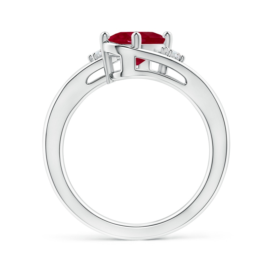 8x6mm AA Ruby and Diamond Split Shank Ring in P950 Platinum side 199