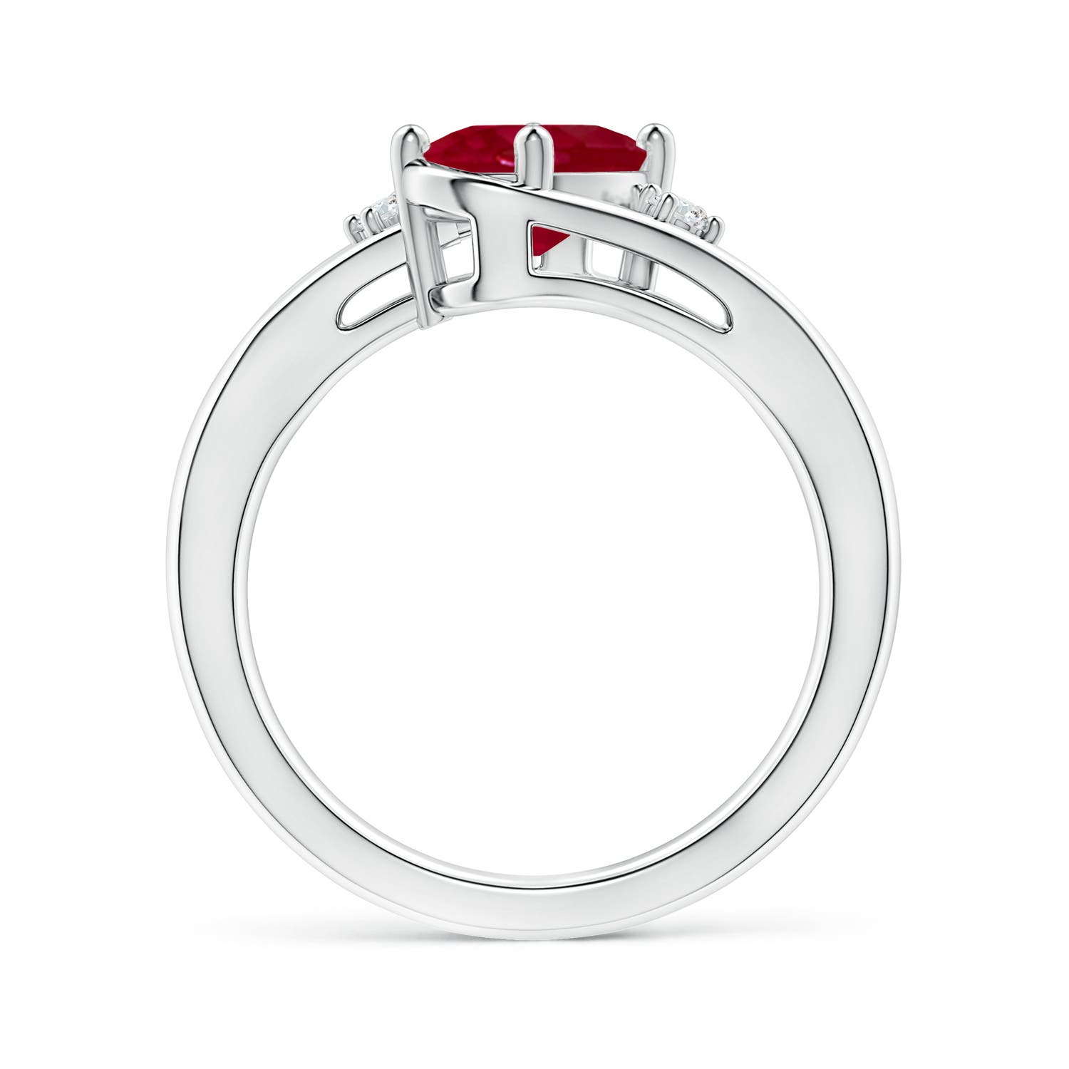 AA - Ruby / 1.3 CT / 14 KT White Gold