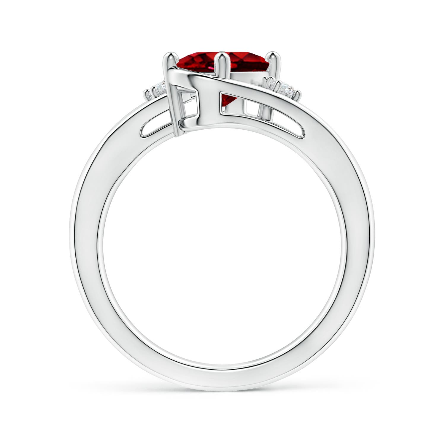 AAAA - Ruby / 1.3 CT / 14 KT White Gold