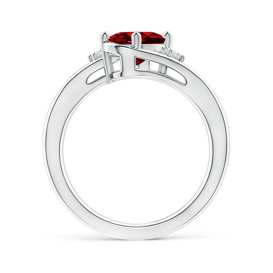 8x6mm AAAA Ruby and Diamond Split Shank Ring in White Gold side 199