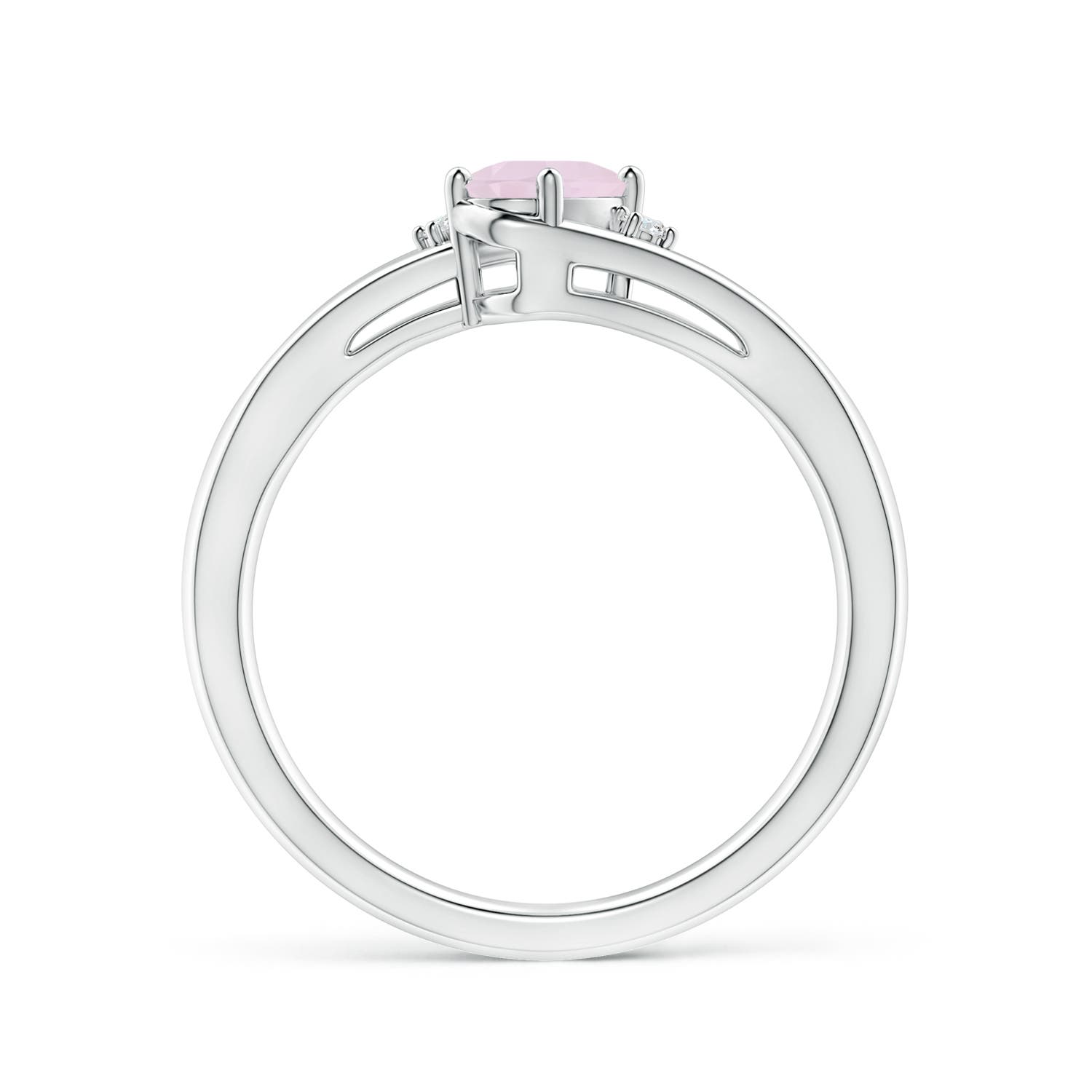 A - Rose Quartz / 0.4 CT / 14 KT White Gold