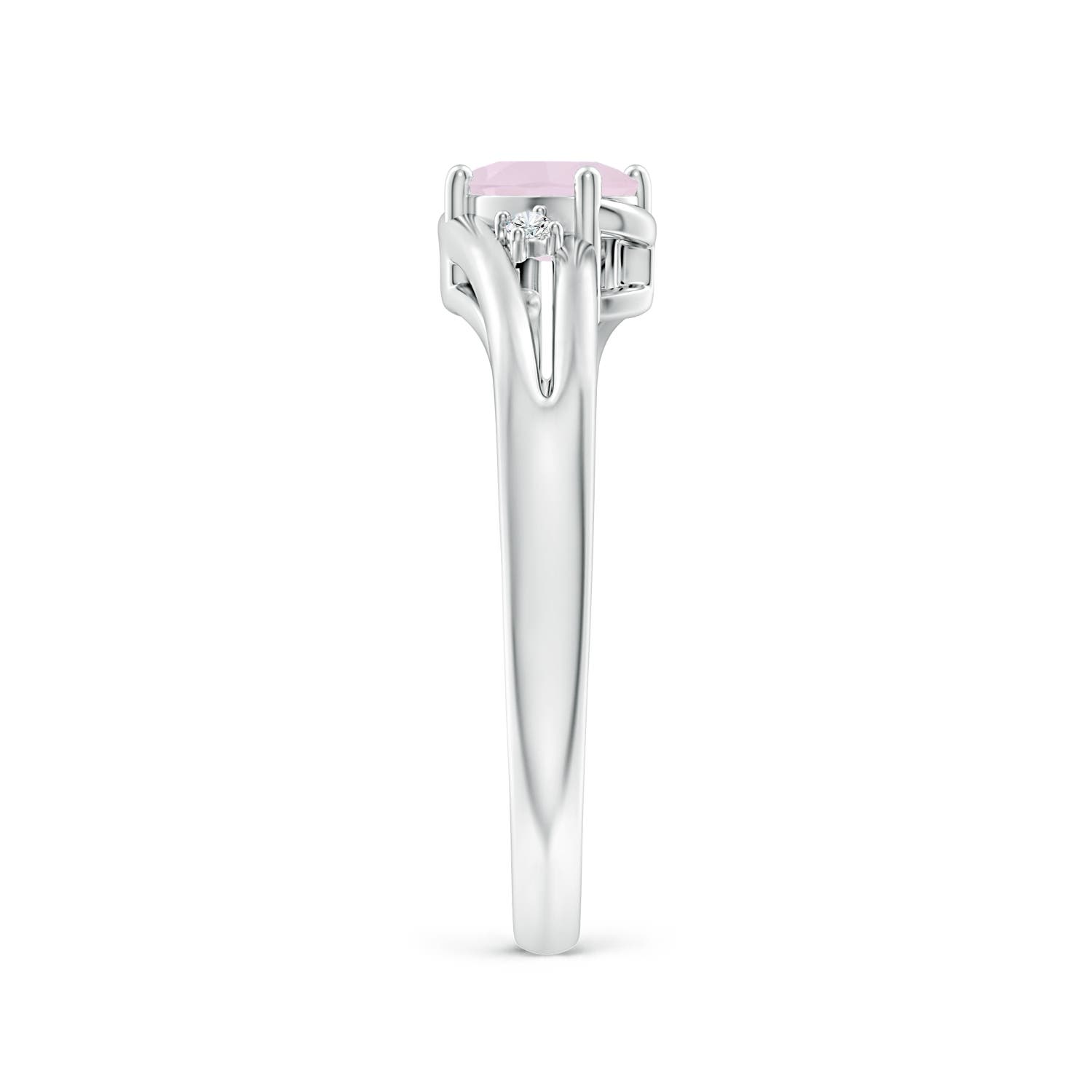 A - Rose Quartz / 0.4 CT / 14 KT White Gold