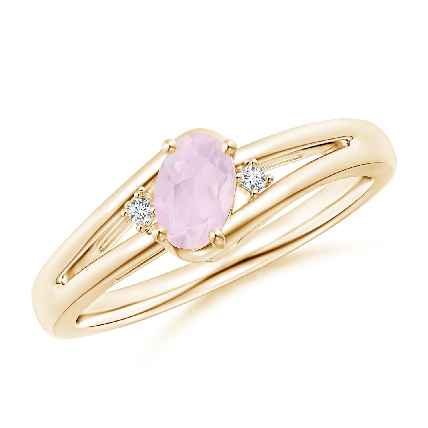 A - Rose Quartz / 0.4 CT / 14 KT Yellow Gold