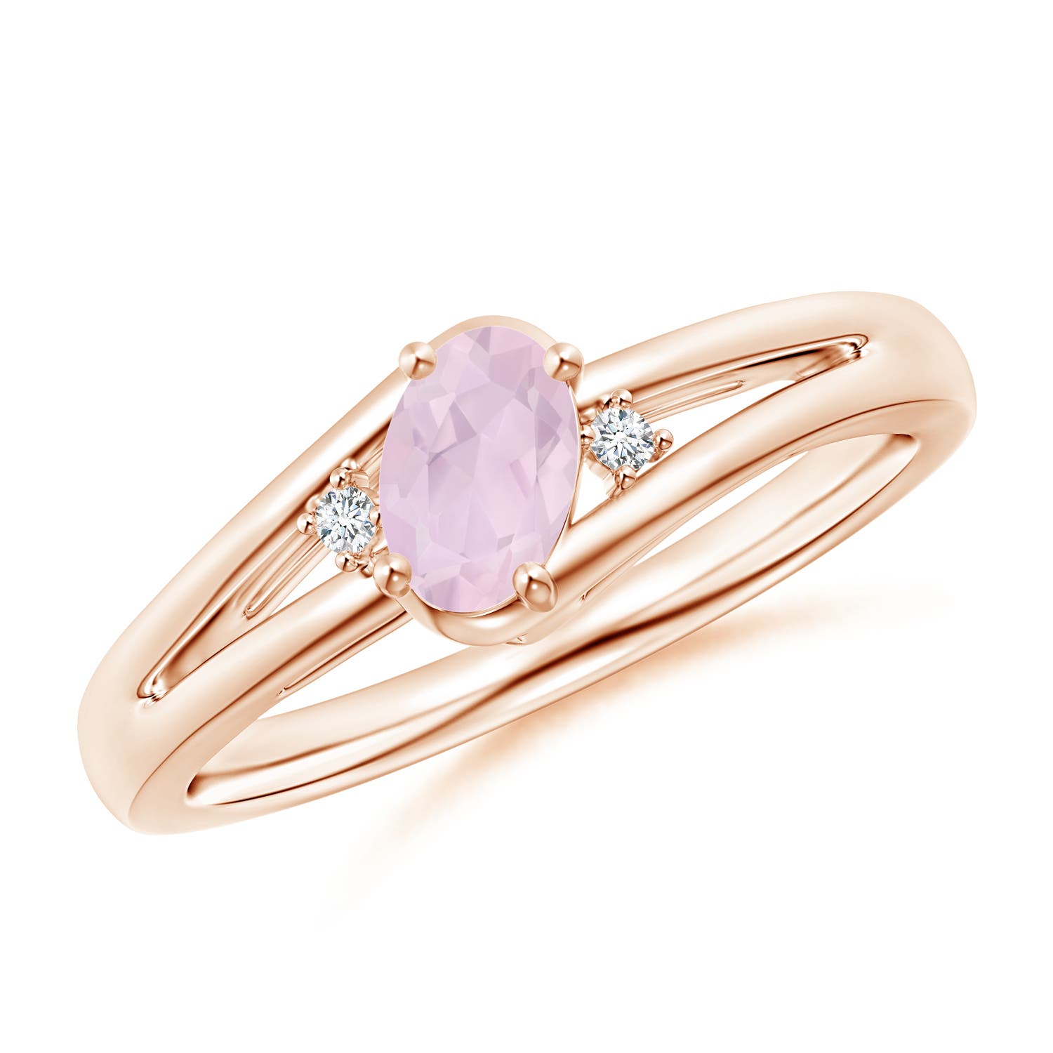 AA - Rose Quartz / 0.4 CT / 14 KT Rose Gold