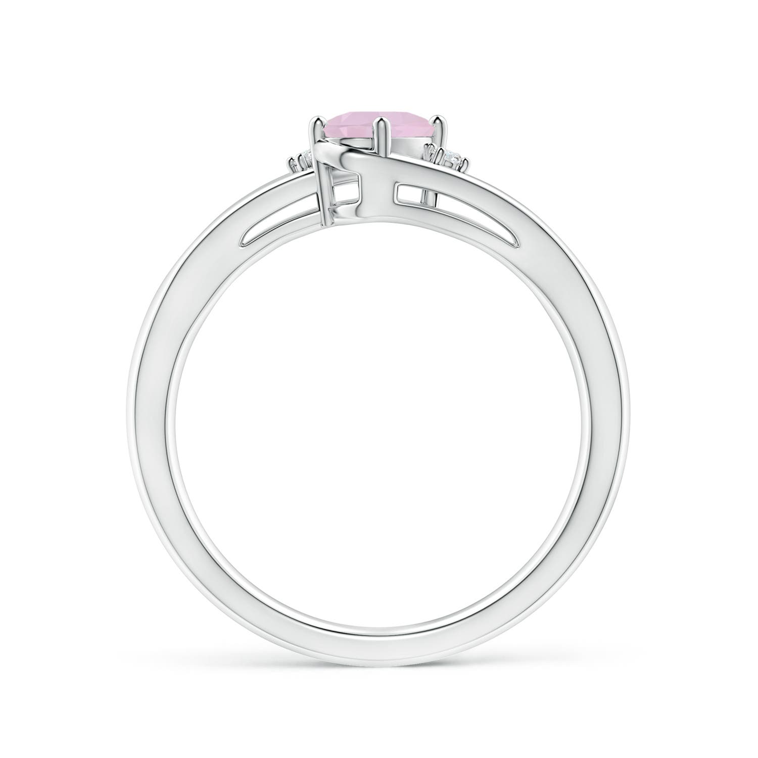 AA - Rose Quartz / 0.4 CT / 14 KT White Gold