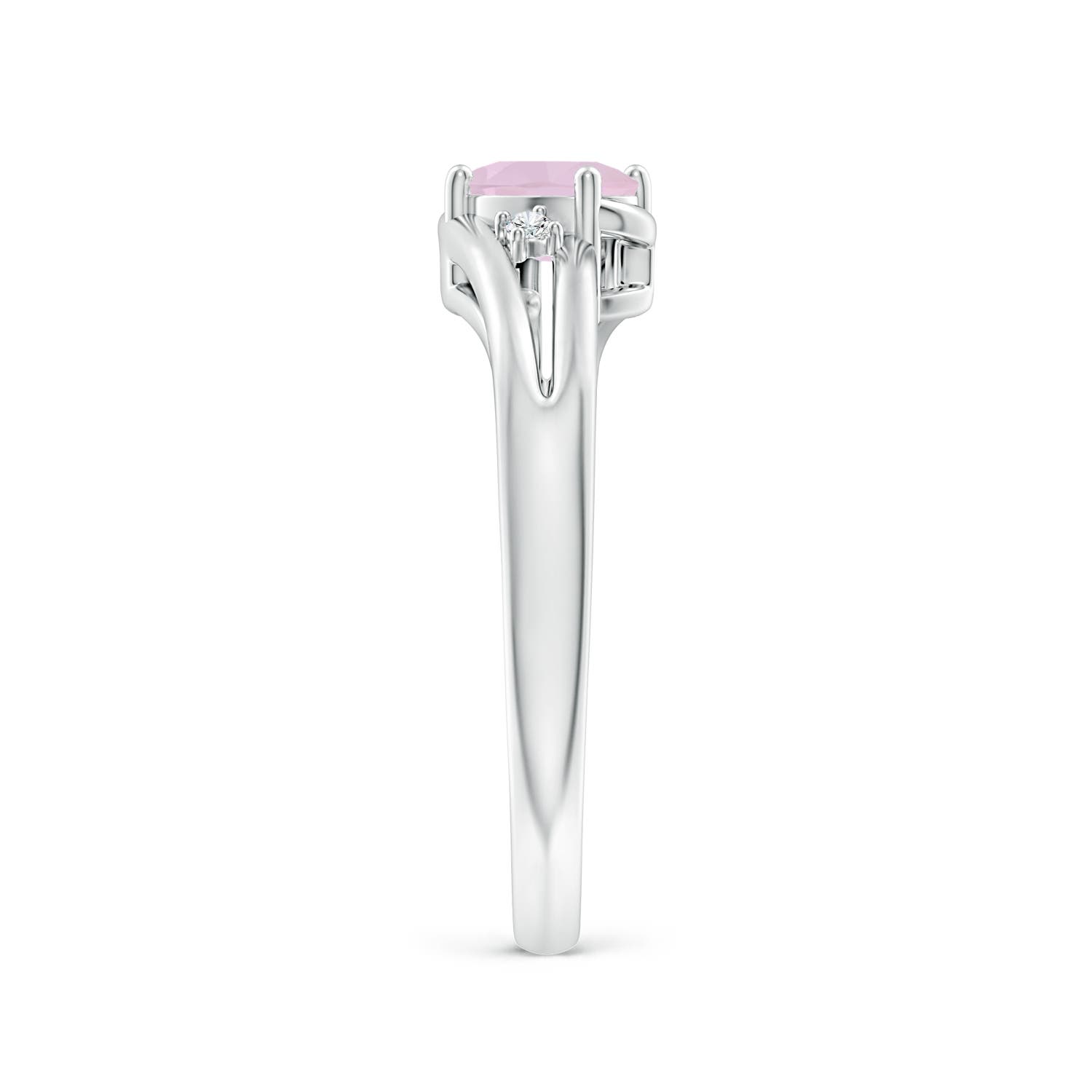 AA - Rose Quartz / 0.4 CT / 14 KT White Gold